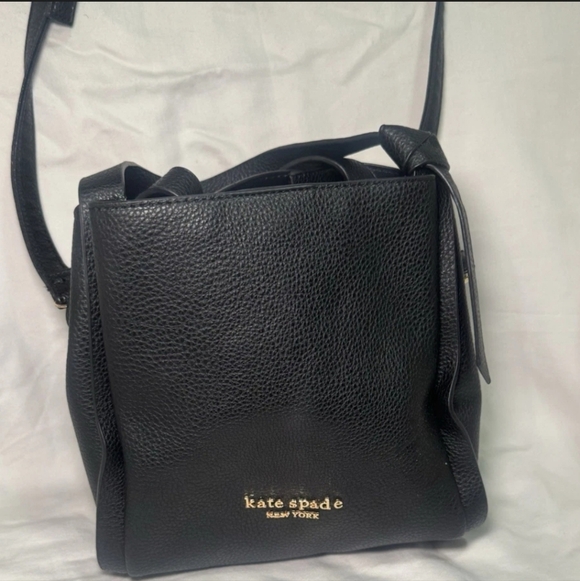 kate spade Handbags - kate spade Black Pebbled Leather Crossbody Bag with Gold Logo